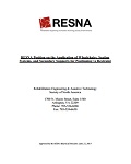 RESNA Position on the Application of Wheelchairs, Seating Systems, and Secondary Supports for Positioning vs Restraint